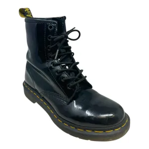 1460 Patent Boots Combat By Dr Martens In Black, Size: 8