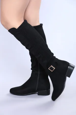 Alina Knee High Boot - Black
