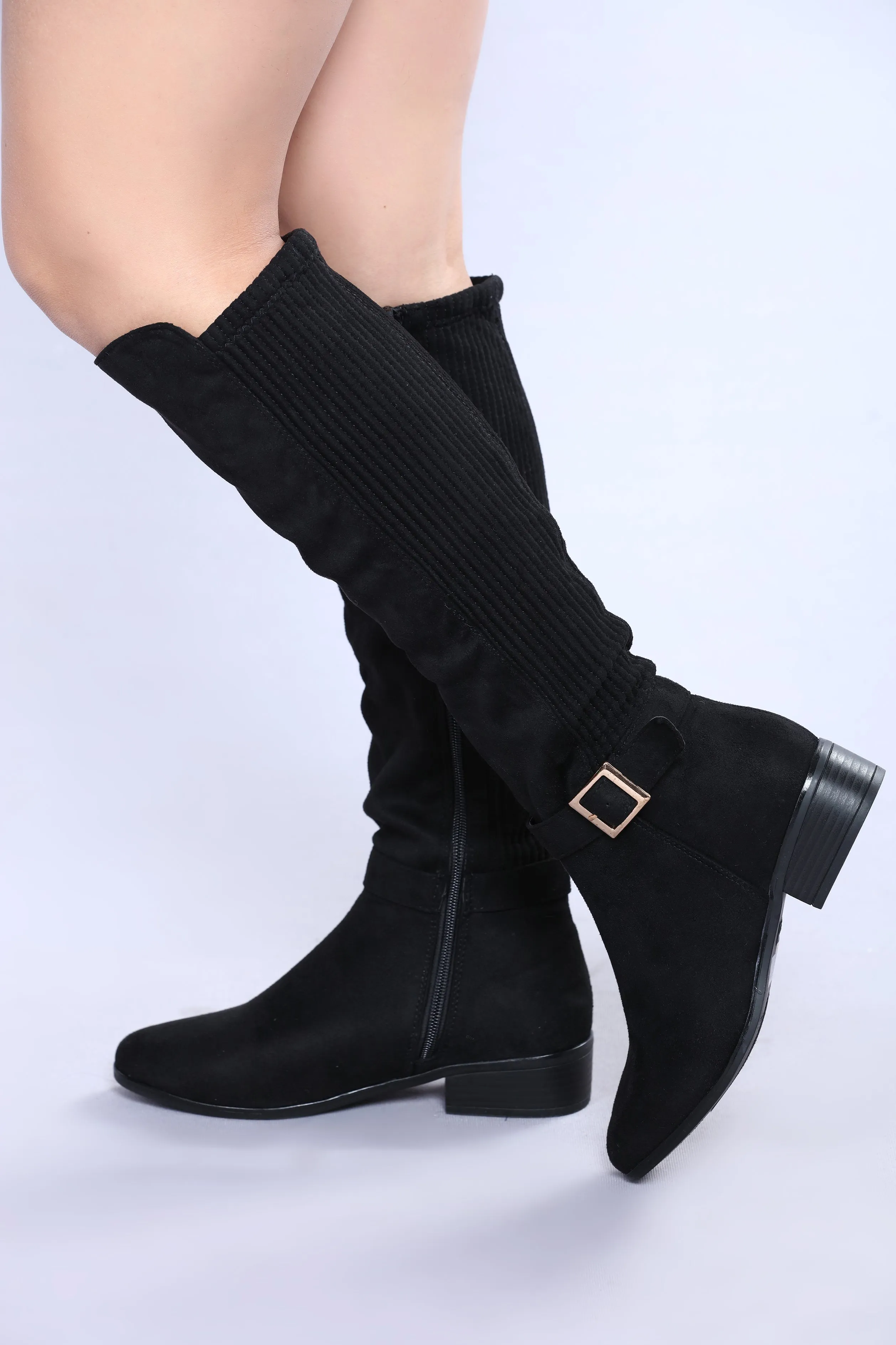 Alina Knee High Boot - Black