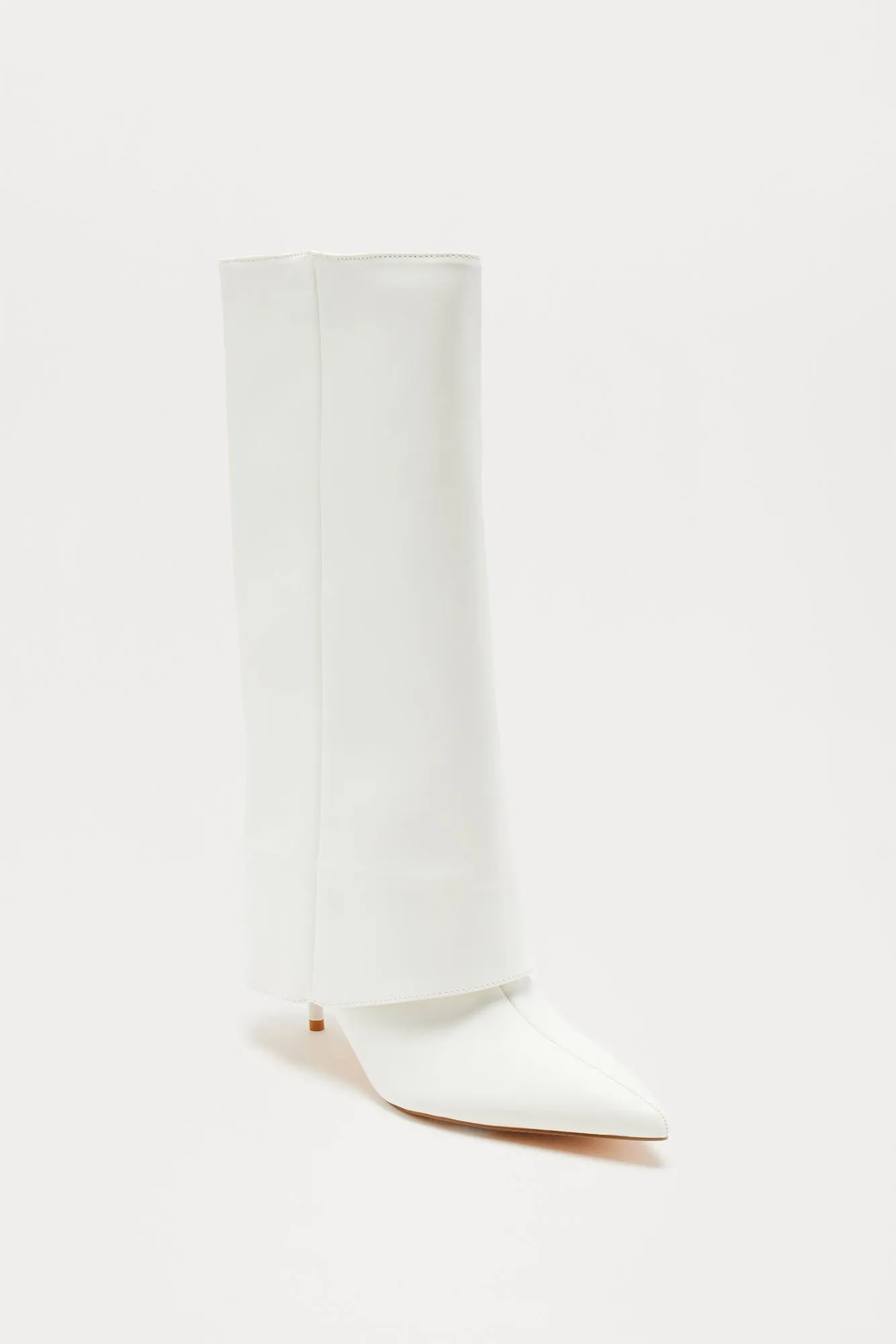 Arielle Overlay Knee High Boots - White