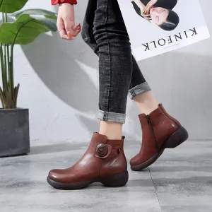 Autumn Retro Leather Handmade Women's Boots | Gift Shoes