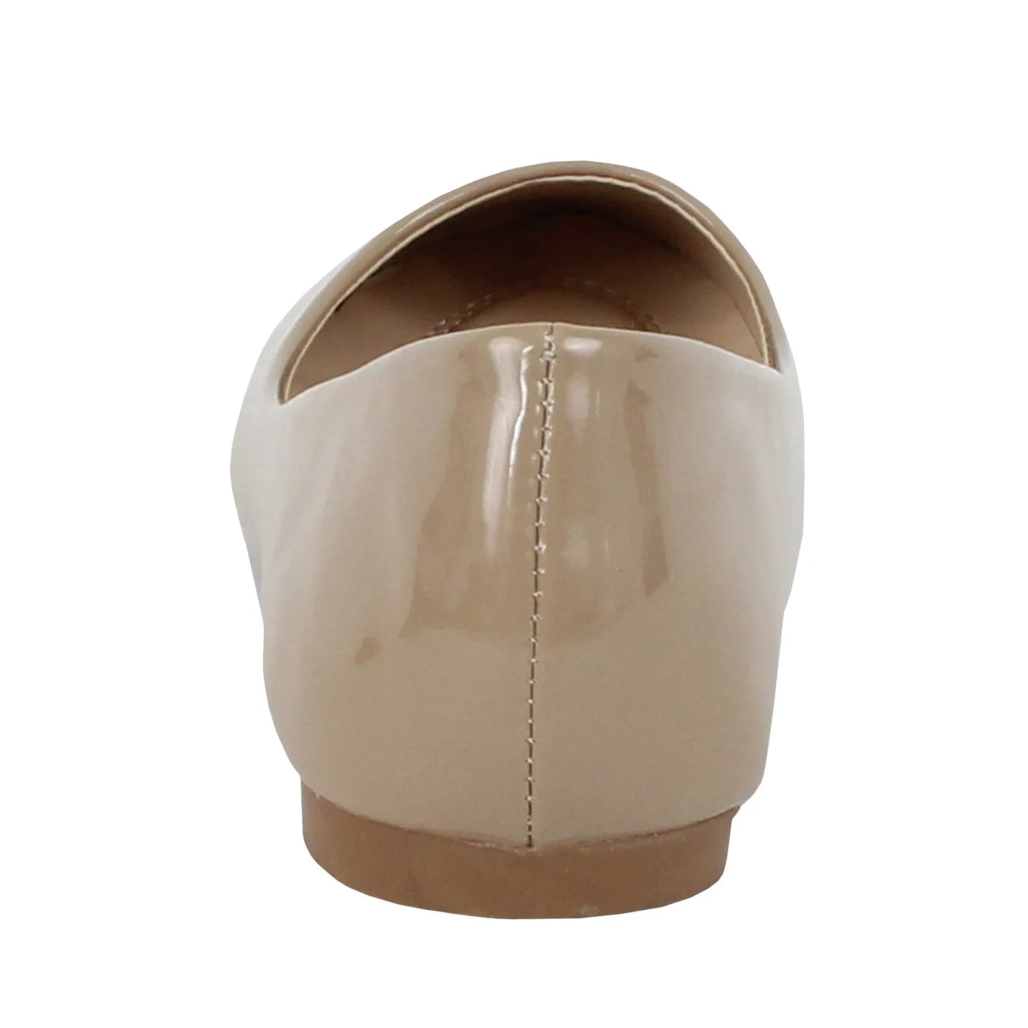 Bella Marie Stacy-11 Women's round toe patent leather slip on boat ballet flat shoes