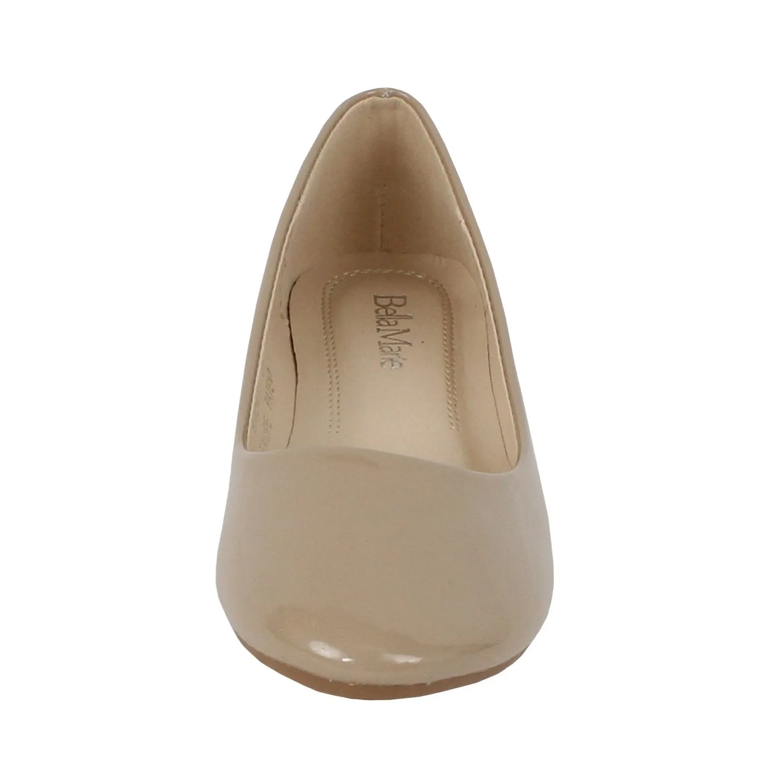 Bella Marie Stacy-11 Women's round toe patent leather slip on boat ballet flat shoes