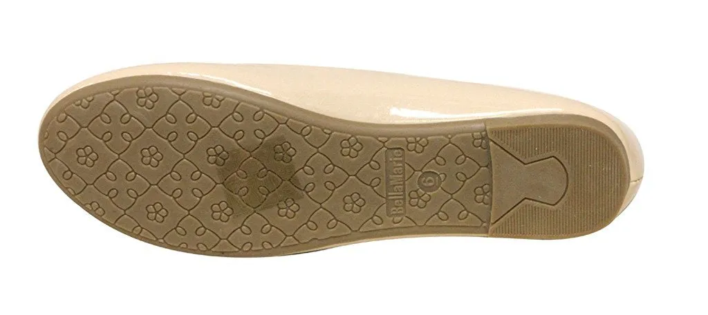Bella Marie Stacy-11 Women's round toe patent leather slip on boat ballet flat shoes