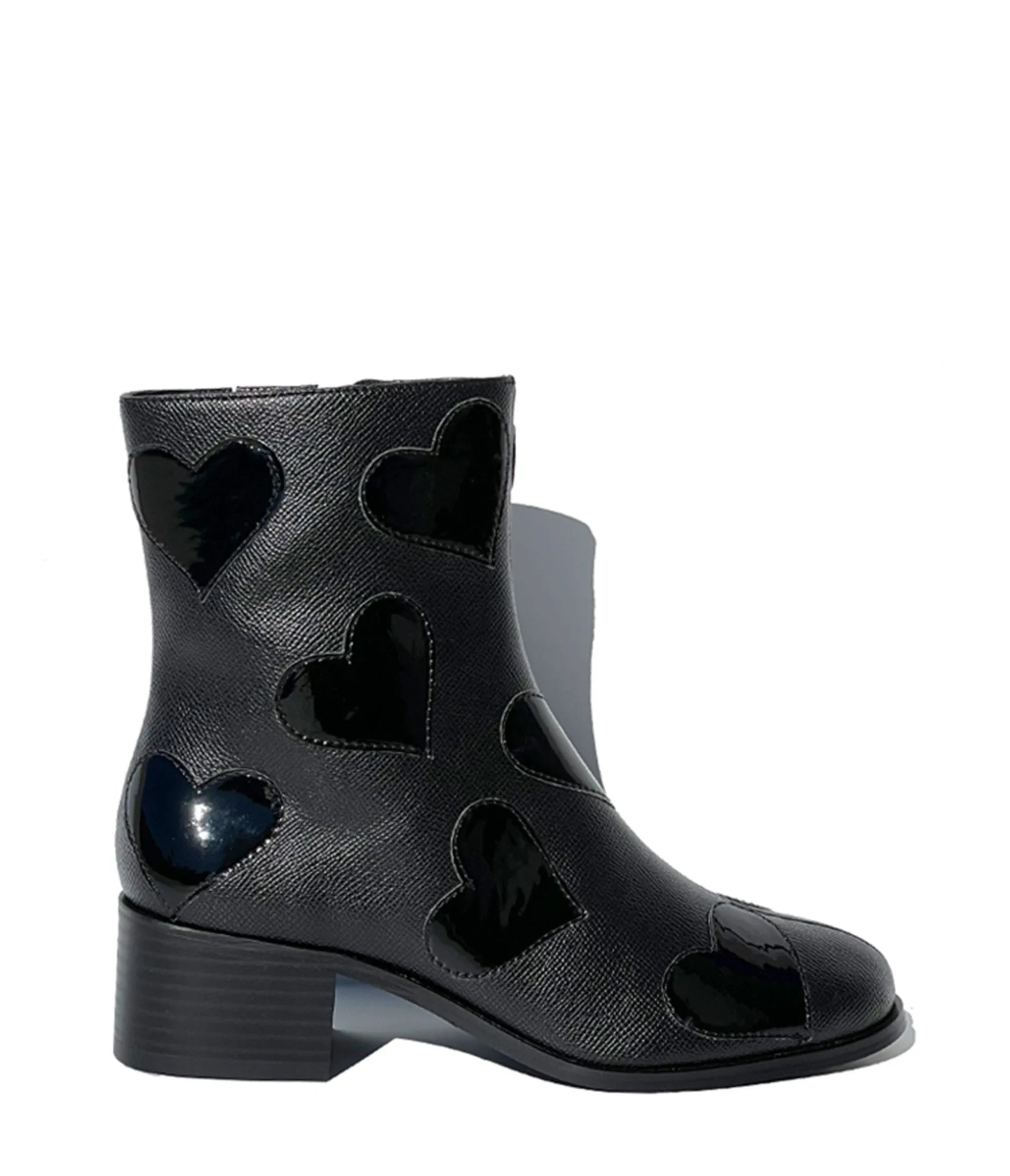 Black Heart to Heart Ankle Boot