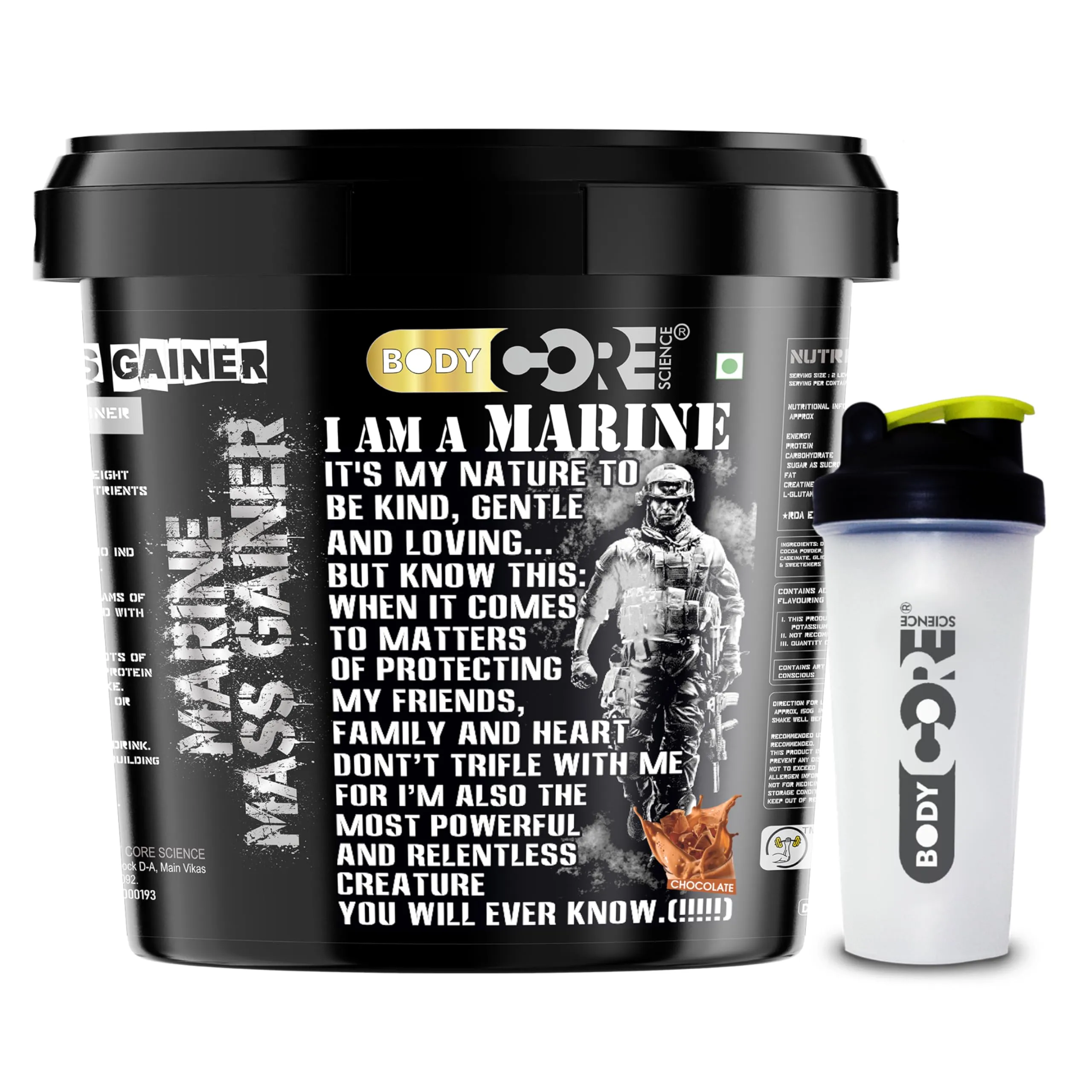 Body Core Science Marine Mass Gainer-5 Kg-Chocolate | Mass Gainer | Weight Gainer | Lean Gainer | Muscle gainer |