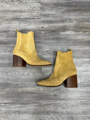 Boots Ankle Heels By Cma In Yellow, Size: 8.5
