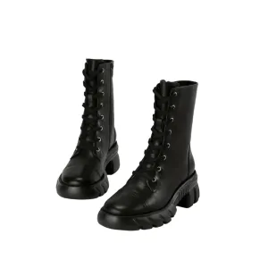Botte Zippée à Plate-Forme - Noir