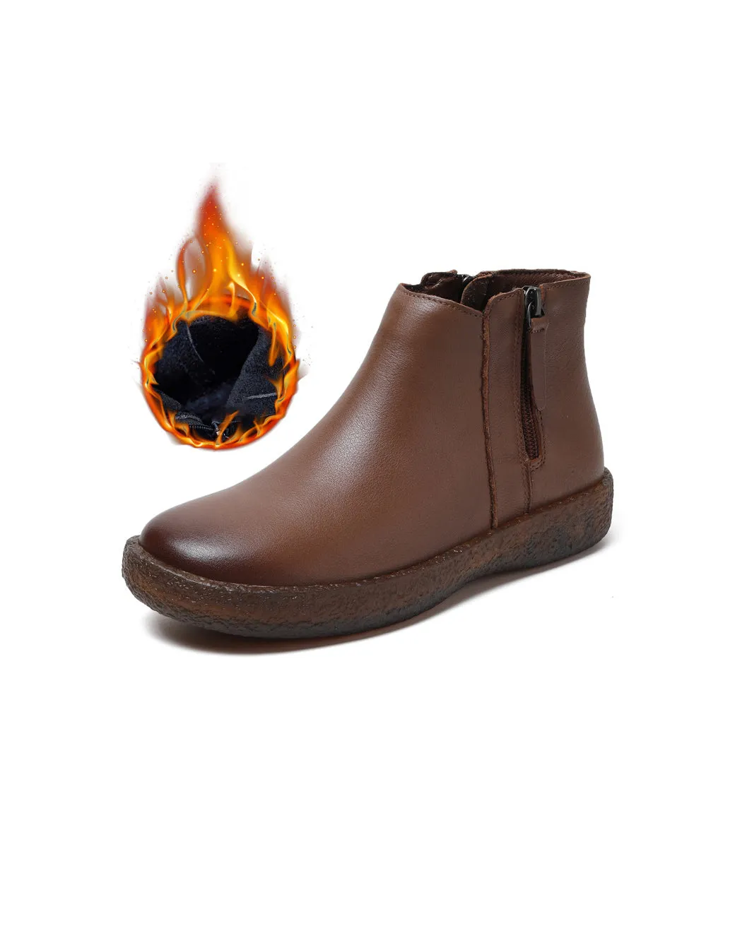 Comfort Bouncing Sole Soft Leather Ankle Boots 35-42