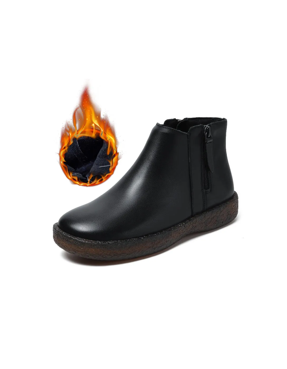 Comfort Bouncing Sole Soft Leather Ankle Boots 35-42