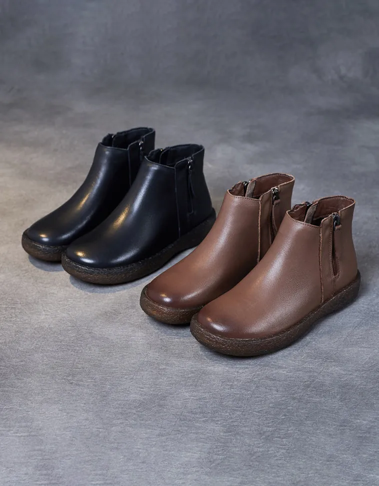 Comfort Bouncing Sole Soft Leather Ankle Boots 35-42