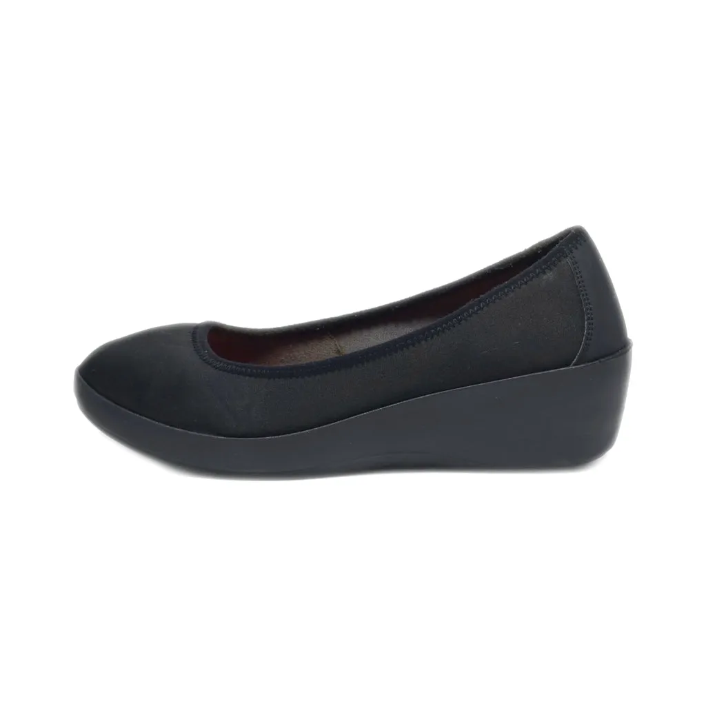 Crocs Wedge Shoes Fabric Black Colour For Women