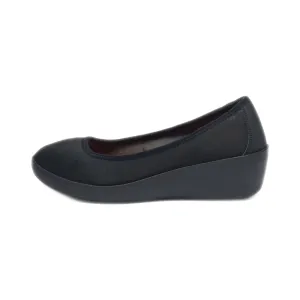 Crocs Wedge Shoes Fabric Black Colour For Women