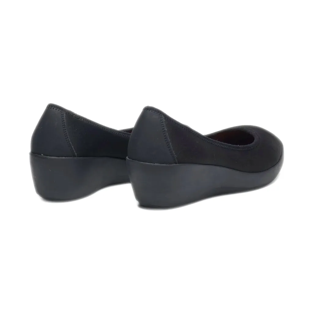 Crocs Wedge Shoes Fabric Black Colour For Women