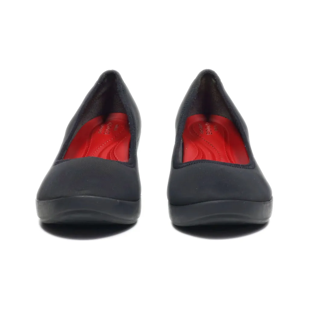 Crocs Wedge Shoes Fabric Black Colour For Women