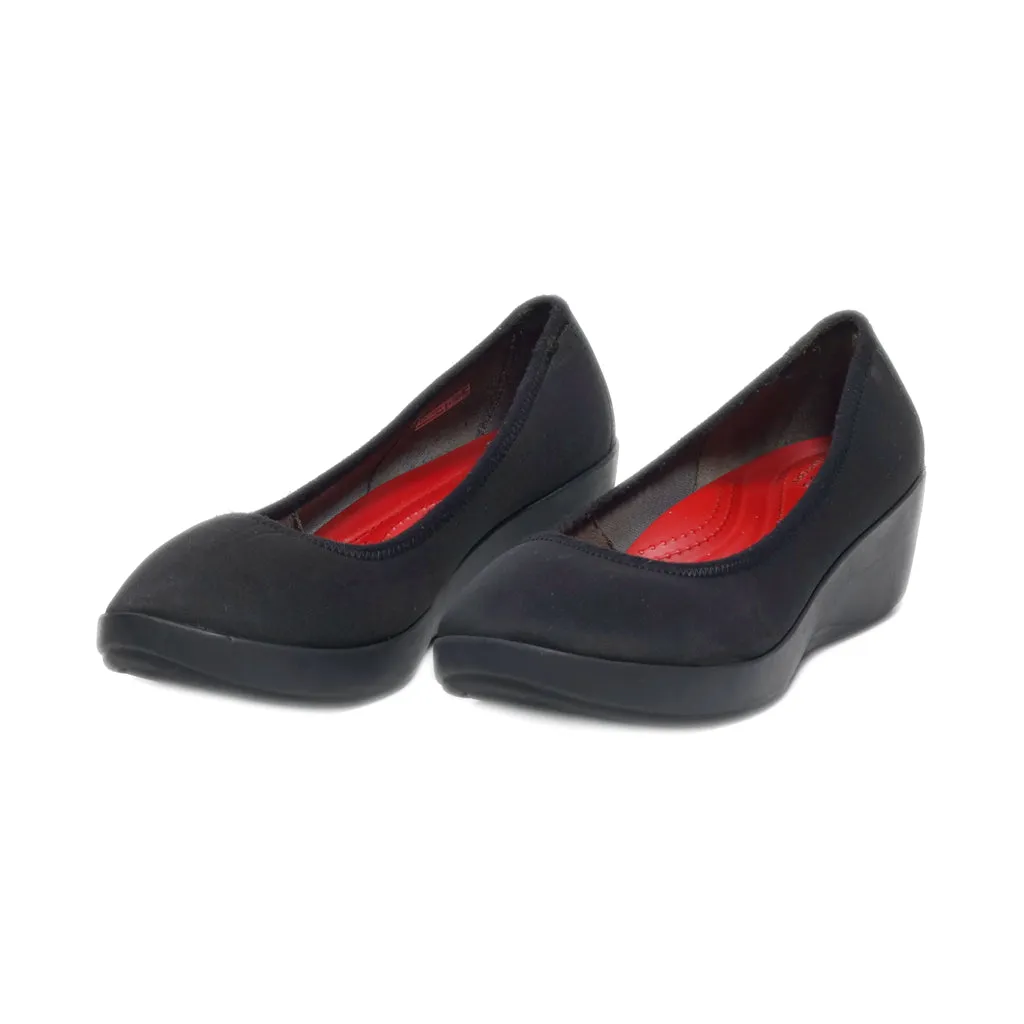 Crocs Wedge Shoes Fabric Black Colour For Women