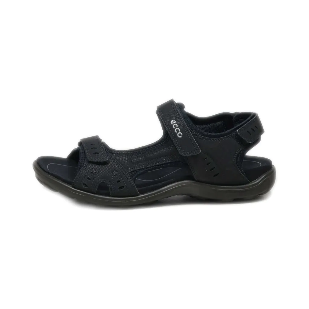 Ecco Flat Sandals Canvas Black Colour For Women