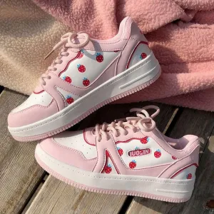Fashionkova 2023 Women's Sports Shoes White Kawaii Female Sneakers Casual Spring Autumn Basket Tennis Platform Flat Running Vulcanize Lolita
