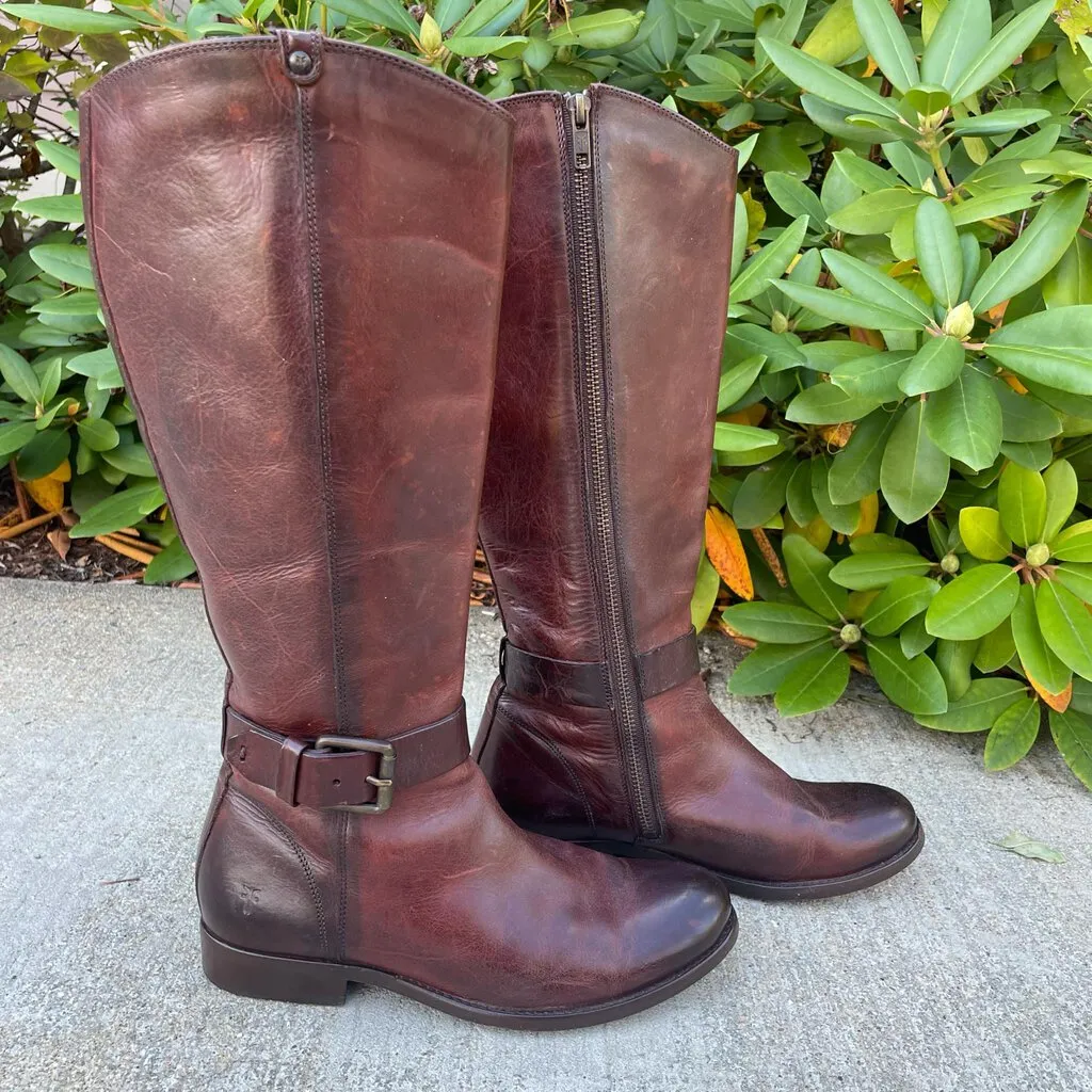 Frye Melissa Belted Tall Boots - Size 6