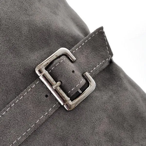 Knee high buckle boots for winter