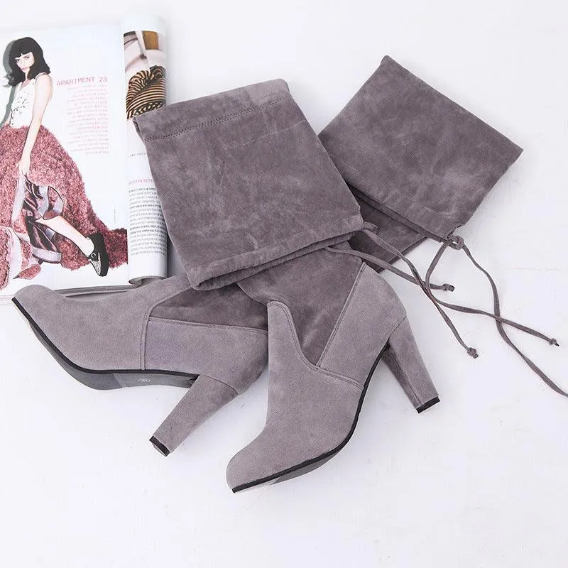 Knee High Faux Suede High Heel Boots