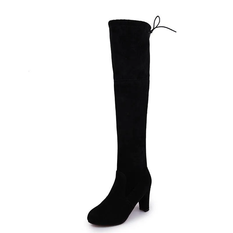Knee High Faux Suede High Heel Boots