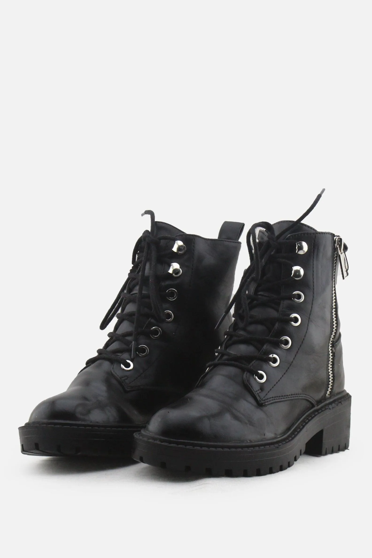 Lefties Zipper Laces Combat Boots | 100% Authentic Leather