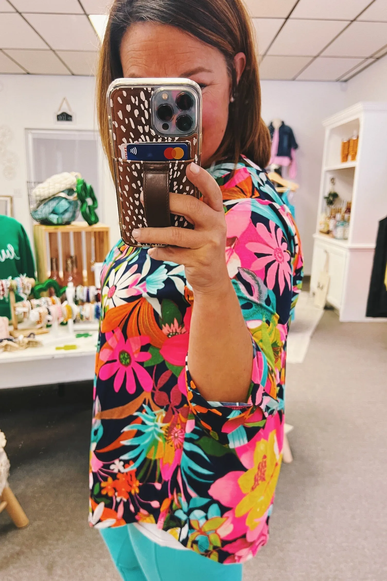 Lizzy Top in Tropical Navy