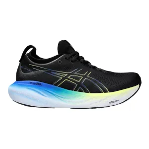 Men's Asics Gel-Nimbus 25, Black/Glow Yellow, 10 4E Extra Wide