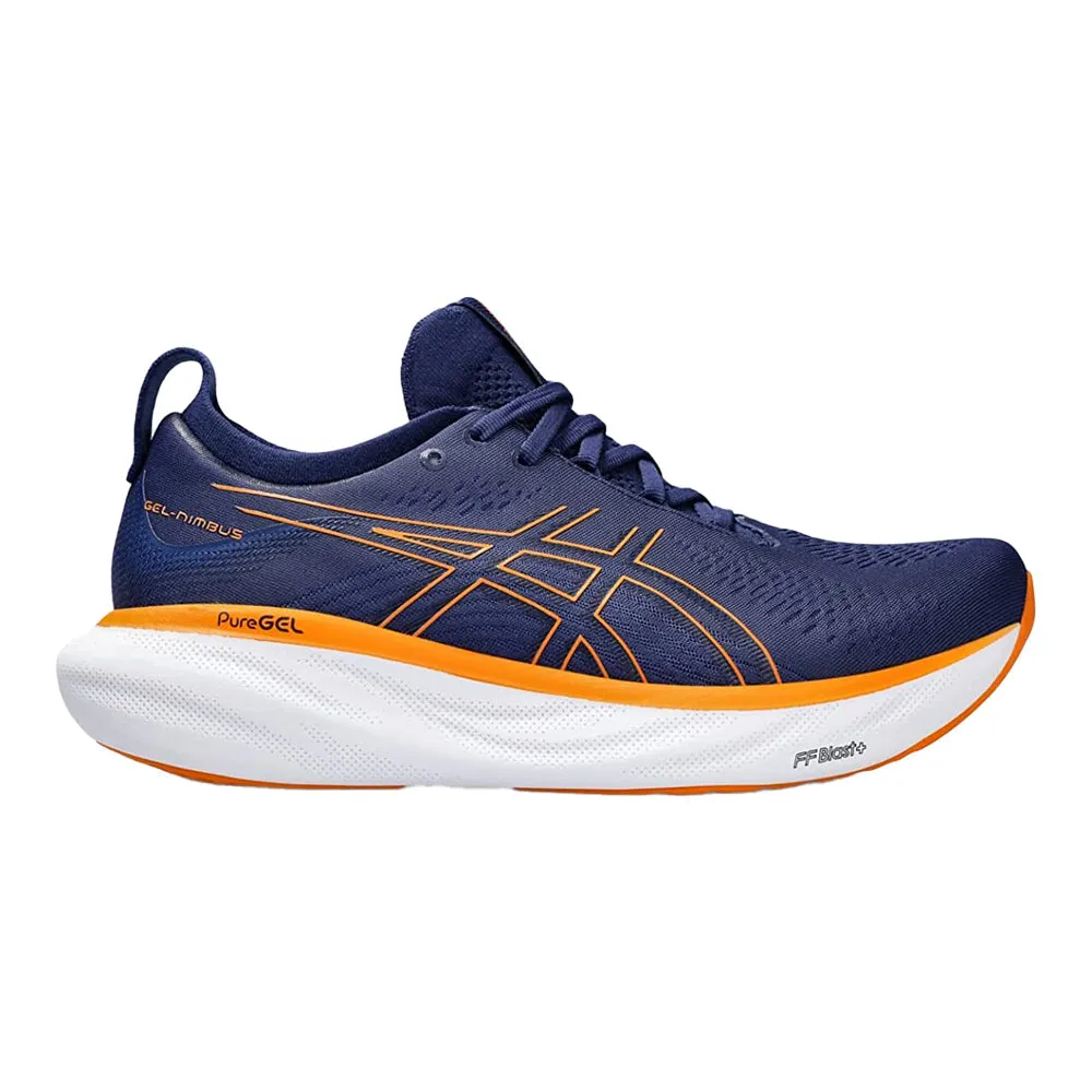 Men's Asics Gel-Nimbus 25, Deep Ocean/Bright Orange, 9 D Medium