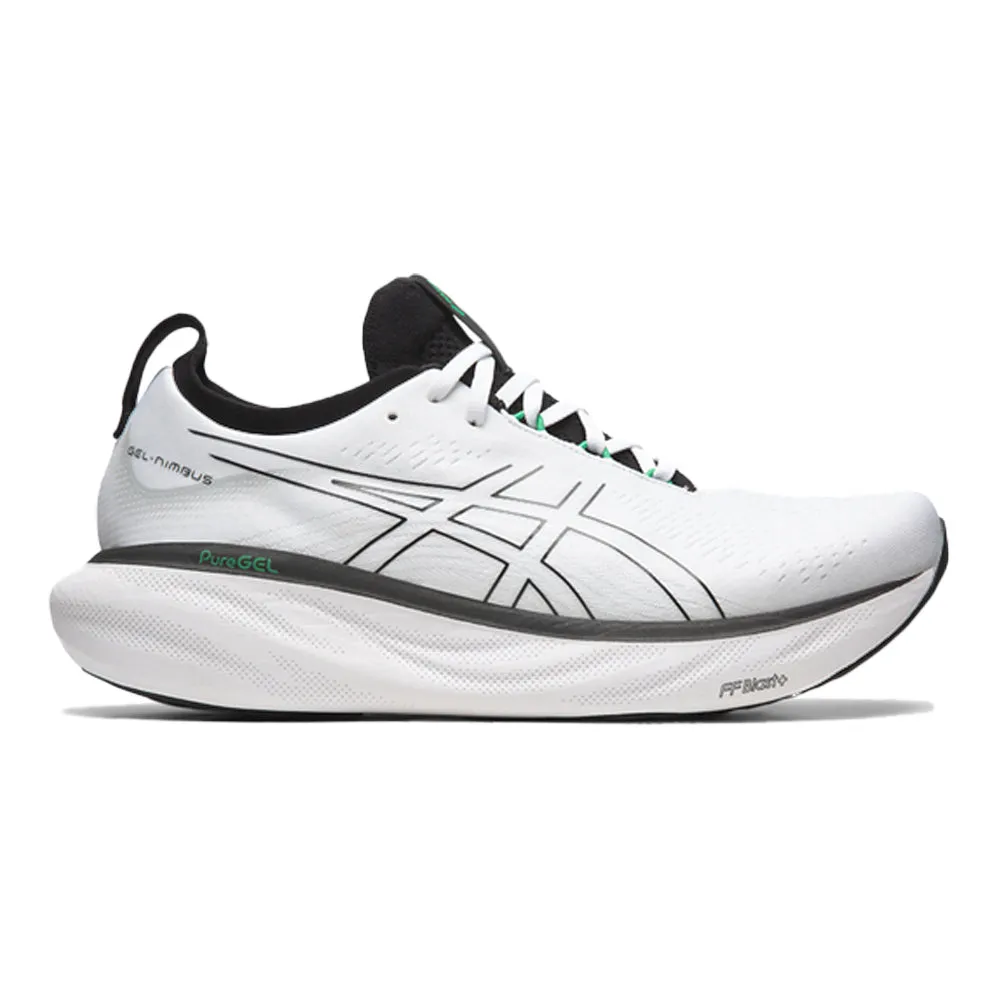 Men's Asics Gel-Nimbus 25, White/Black, 8 D Medium