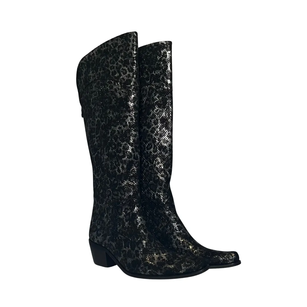 Metallic Leopard Tall Cowboy