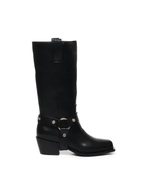 Mytte Black Calf Height Boots