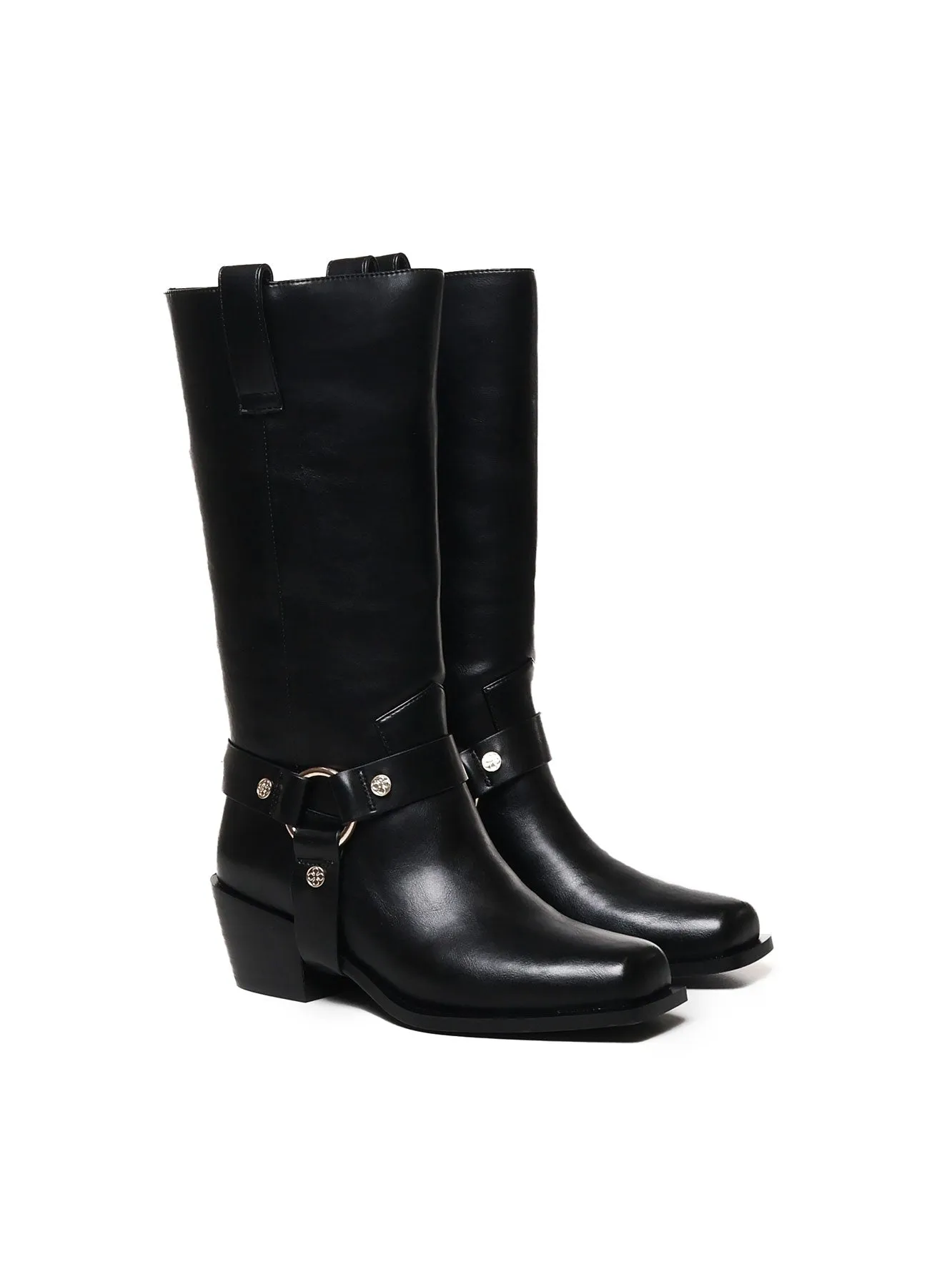 Mytte Black Calf Height Boots