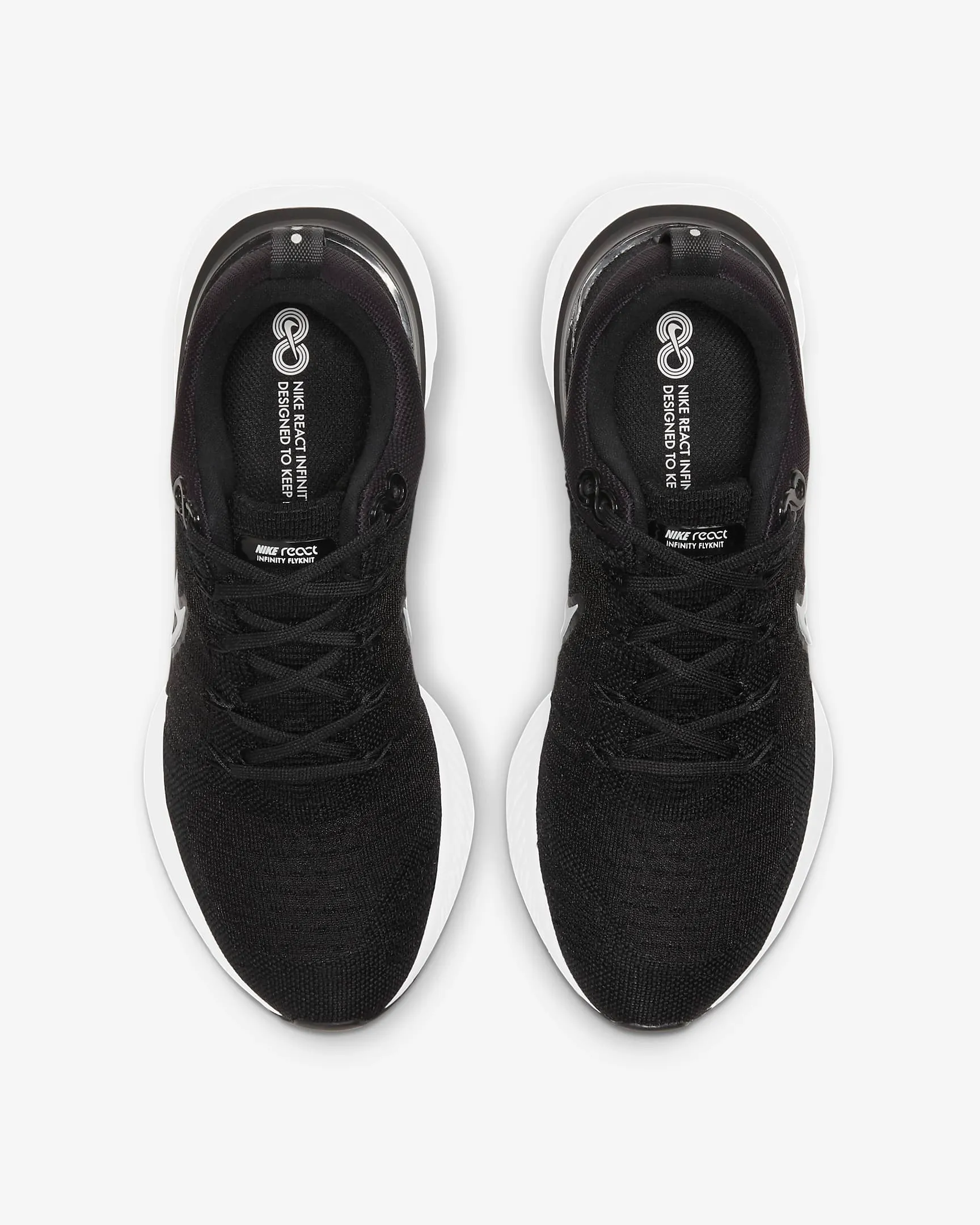 Nike Women's React Infinity Run Flyknit 2 Shoes - Black / Iron Grey / White