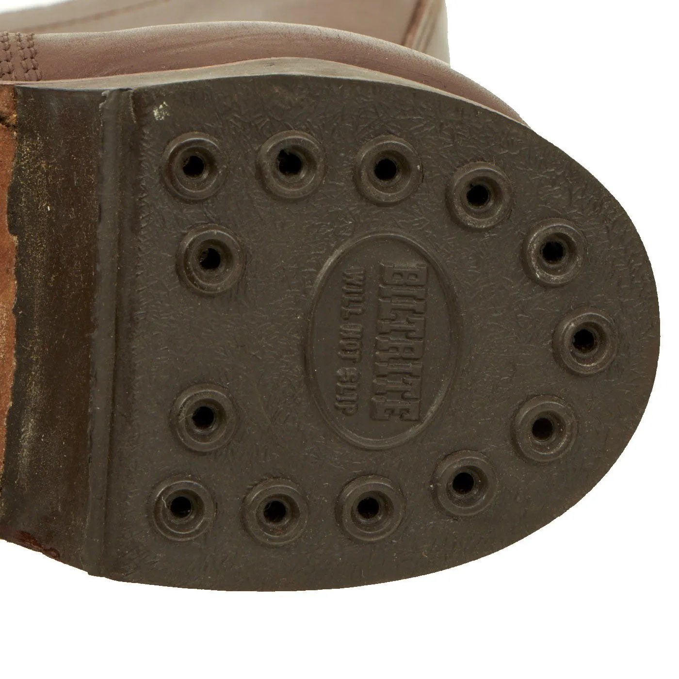 Original U.S. WWII Airborne Paratrooper Brown Leather Jump Boots by Herman in Size 6 - New Old Stock