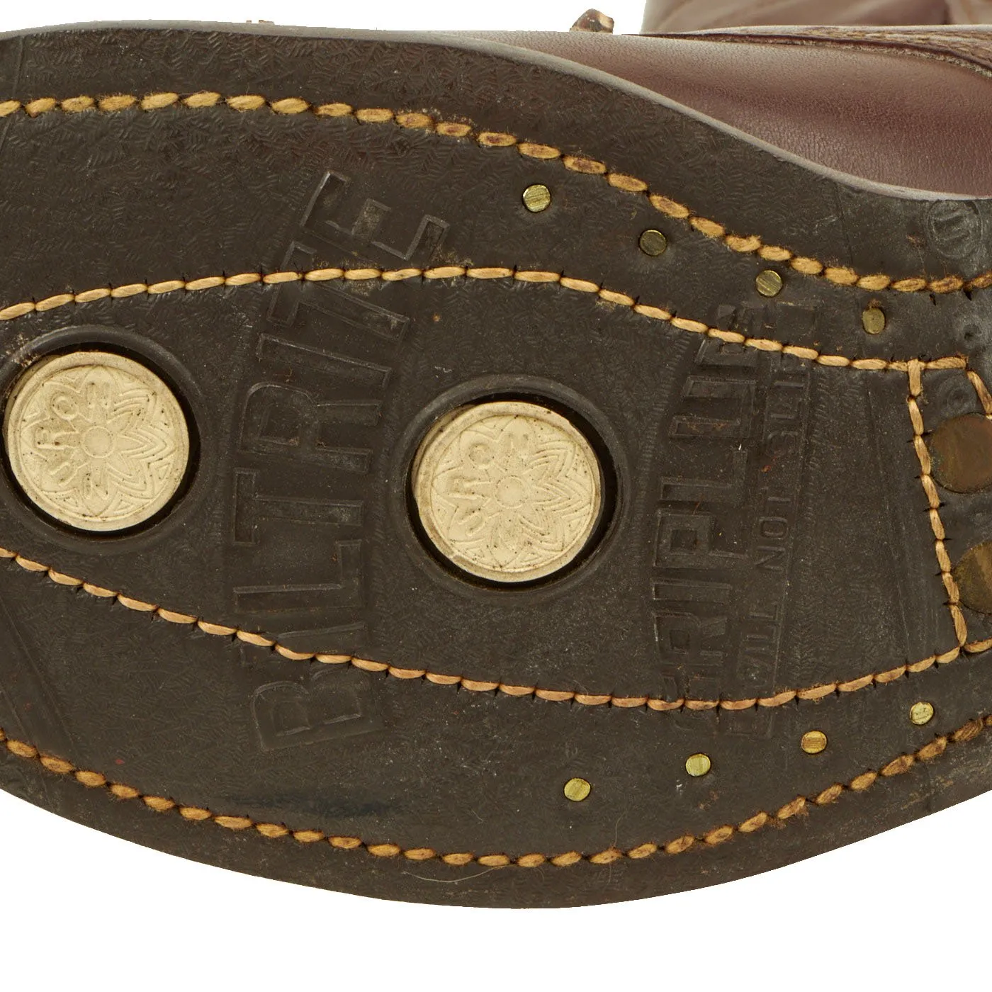 Original U.S. WWII Airborne Paratrooper Brown Leather Jump Boots by Herman in Size 6 - New Old Stock