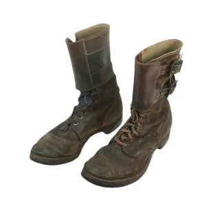 Original U.S. WWII M-1943 Double Buckle Combat Service Boots - Matched Size 9½ C