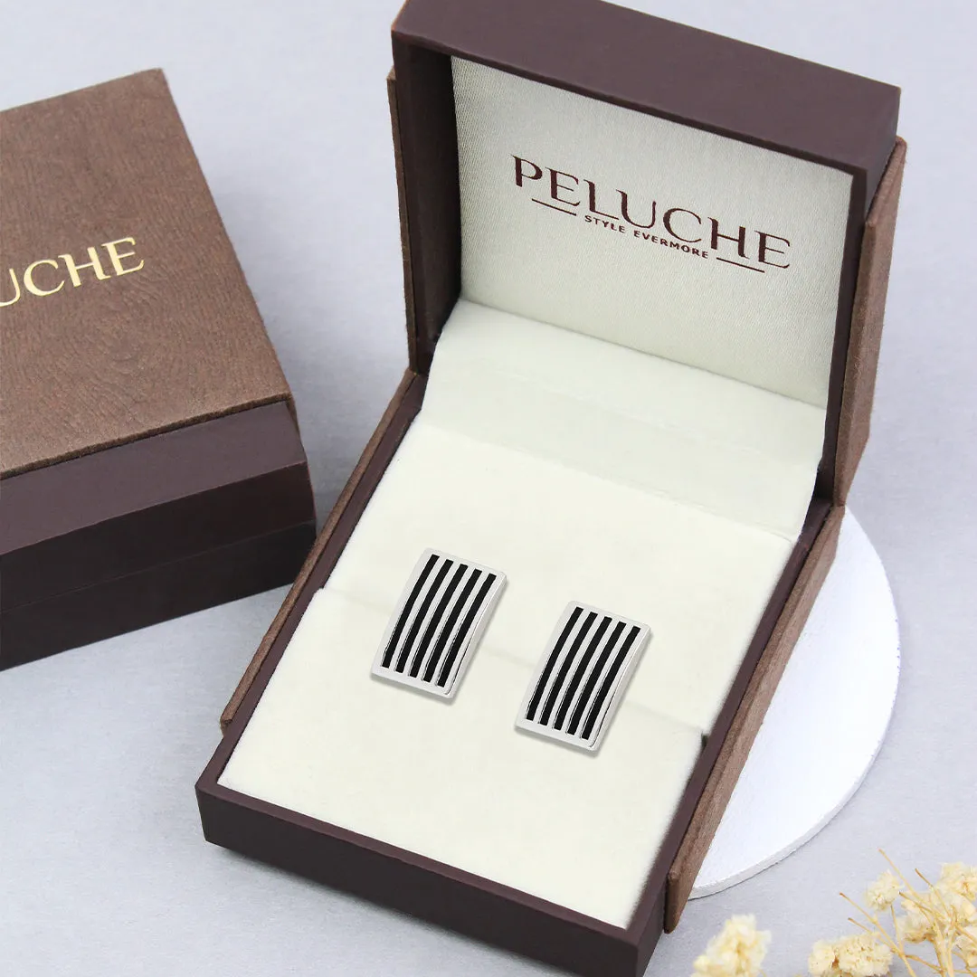 Peluche Minimalist Mi Black Cufflinks