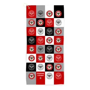 Personalised Brentford Chequered Golf Towel