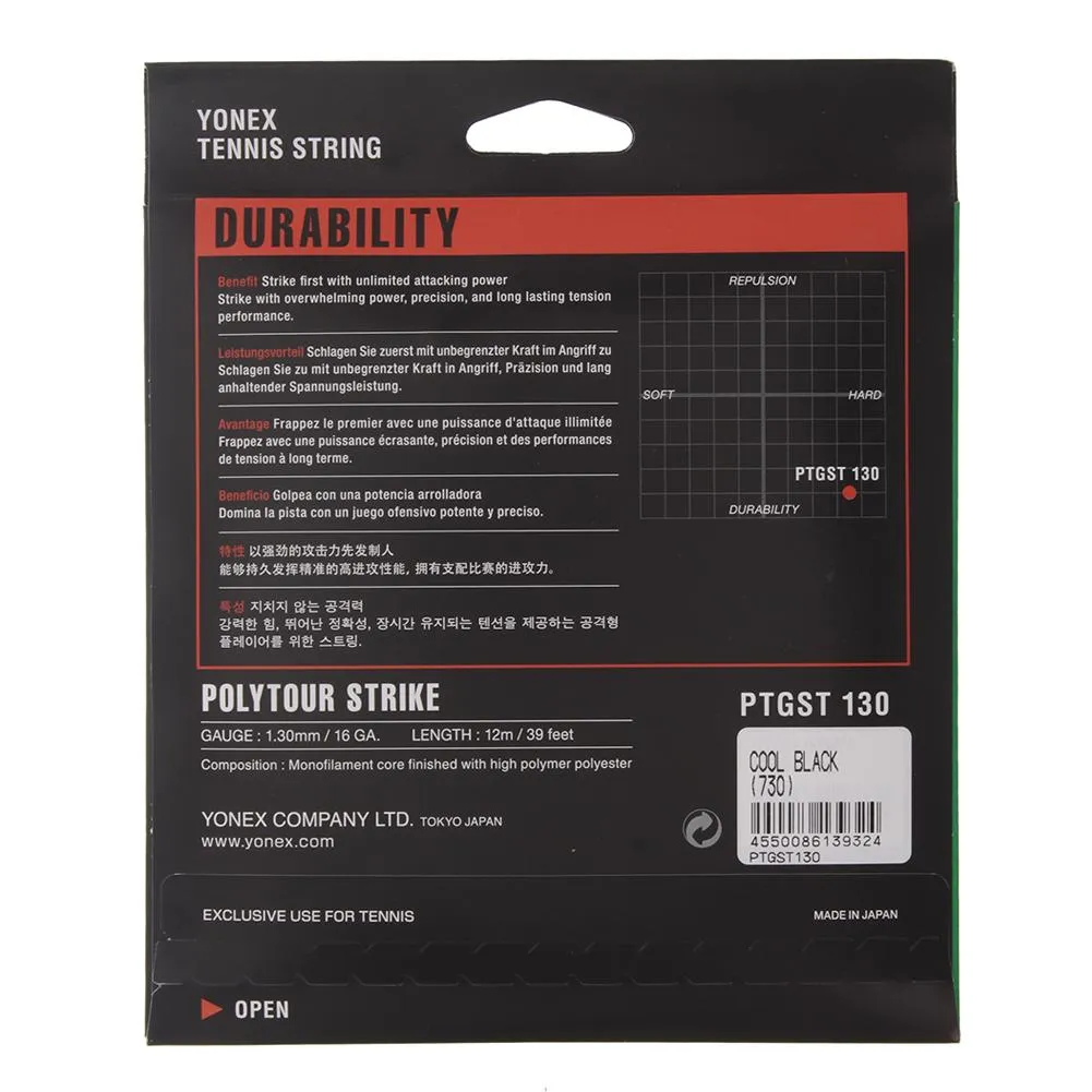 Poly Tour Strike Tennis String Black