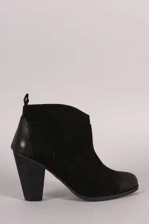 Qupid Cowgirl Burnished Ankle Boots