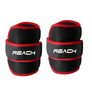 Reach Premium Ankle & Wrist Weight Bands 2 Kg X 2 Red | Weights For Arms & Legs | Adjustable Gym Weights For Fitness Walking Running Jogging Exercise | Men & Women | 12 Months Warranty