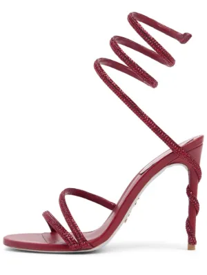 René Caovilla   105mm Margot satin &amp; crystal sandals 