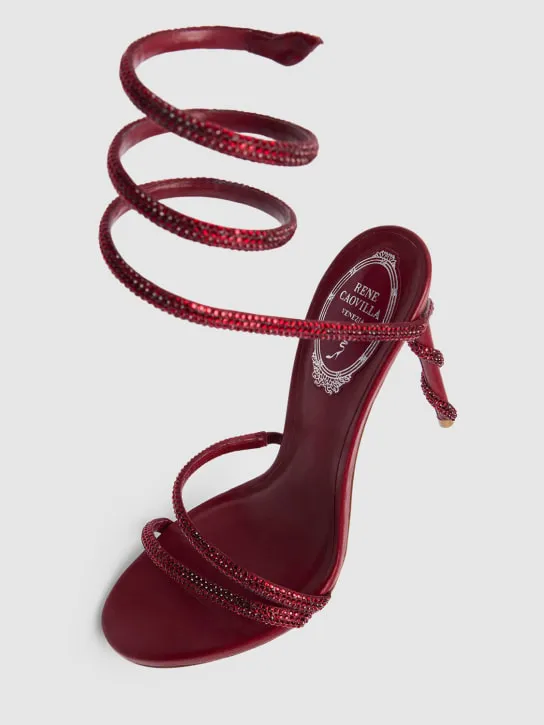 René Caovilla   105mm Margot satin &amp; crystal sandals 