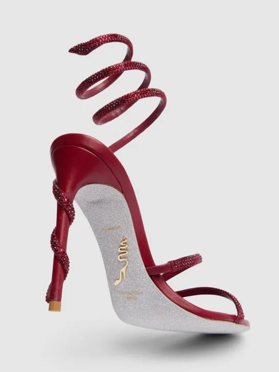 René Caovilla   105mm Margot satin &amp; crystal sandals 