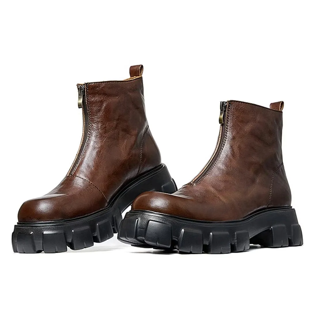 Sheepskin Chic Zipper Vintage Martin Boots