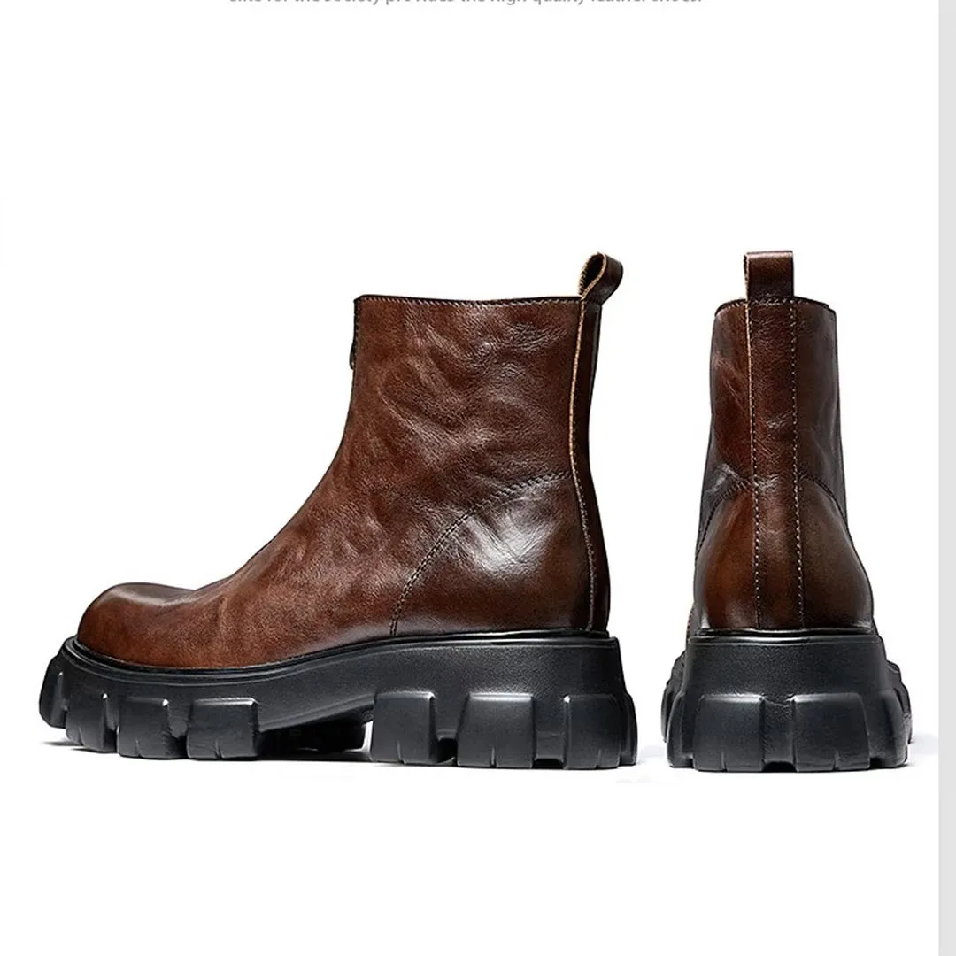 Sheepskin Chic Zipper Vintage Martin Boots