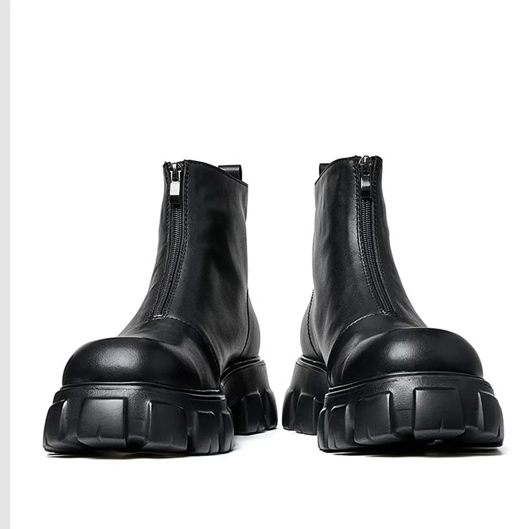Sheepskin Chic Zipper Vintage Martin Boots
