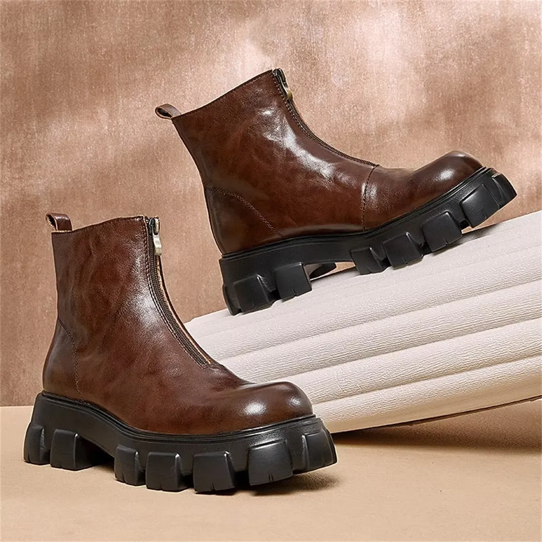 Sheepskin Chic Zipper Vintage Martin Boots